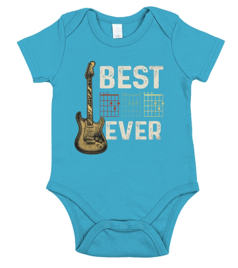 Vintage Guitarist Best Dad Ever Guitar Dad Chord Men Gift T-Shirt - Mouse Pad Short Sleeve Baby One-Piece