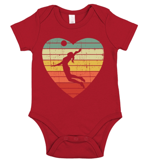Vintage Heart Gifts Volleyball Player Short Sleeve Baby One-Piece