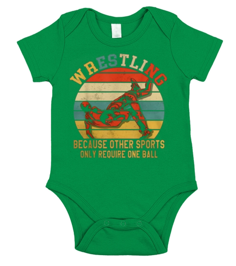 Vintage Wrestling Because Other Sports Only Require One Ball Short Sleeve Baby One-Piece