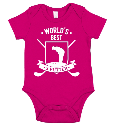 Worlds Best 3 Putter Funny Golf Shirt Short Sleeve Baby One-Piece