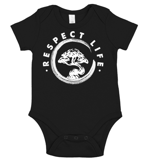 Zen Circle with Bonsai Tree Short Sleeve Baby One-Piece
