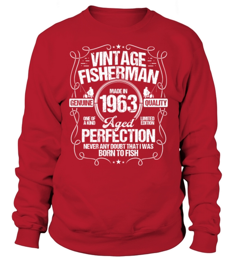 1963 Birthday for Men Fishing Rod 1963 Year Sweatshirt Unisex