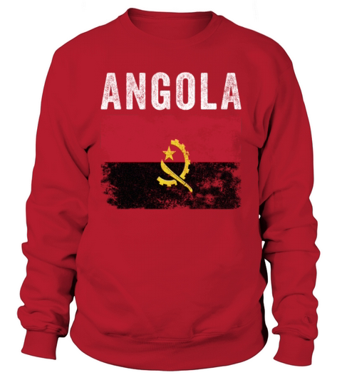 Angola Flag Distressed - Angolan Flag Sweatshirt Unisex