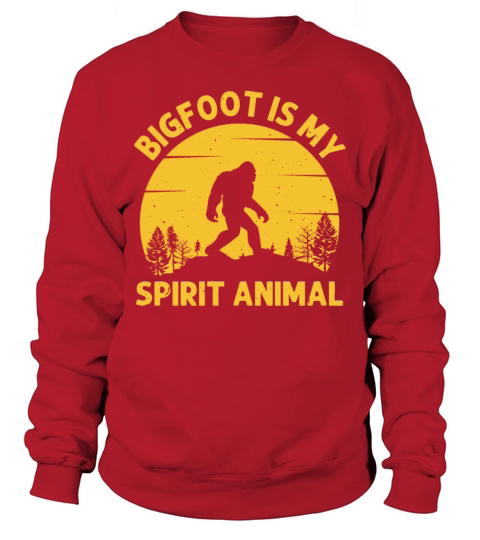 Bigfoot is My Spirit Animal Retro Sunset Sweatshirt Unisex