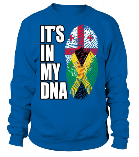 Georgian And Jamaican Mix Heritage DNA Flag Sweatshirt Unisex