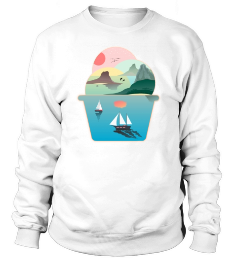 Ice Cream Summer Ocean Wanderlust Sailing Sunset Sweatshirt Unisex