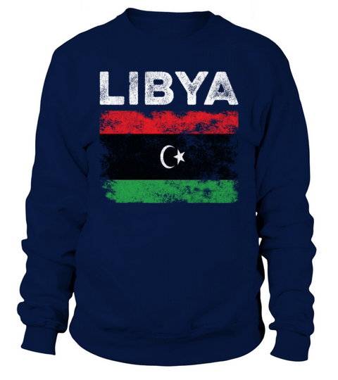 Libya Flag Distressed - Libyan Flag Sweatshirt Unisex