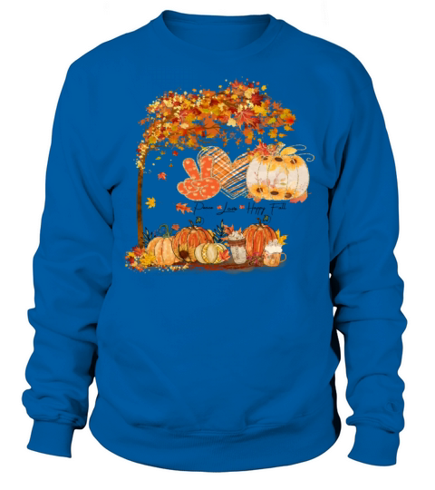 Peace Love Happy Fall Pumpkin Sunflower Vintage Sweatshirt Unisex