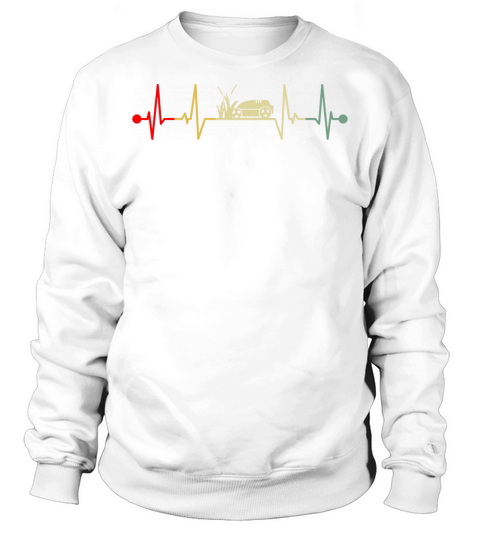 Robot Lawn Mower Heartbeat Vintage Sweatshirt Unisex