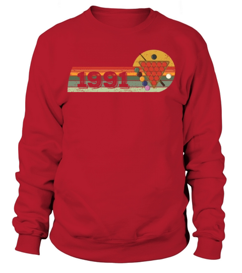 Snooker Snooker-game Vintage born 1991 Birthday Sweatshirt Unisex