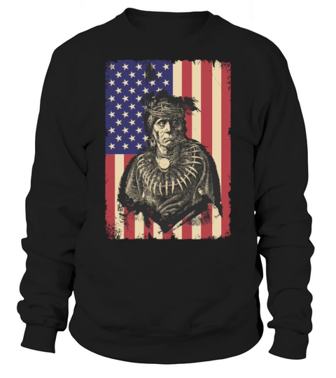 Vintage Native American Chief Traditional Art Sweatshirt Unisex