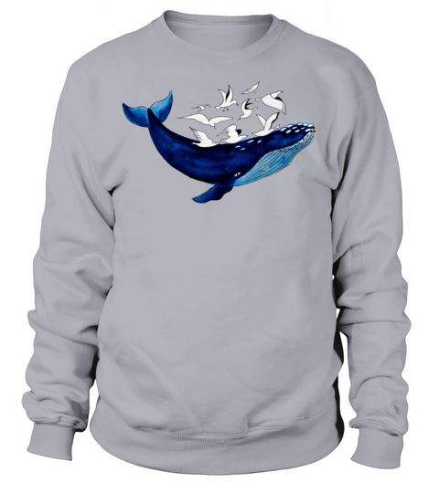 Whale and seagulls I Air and water Sweatshirt Unisex