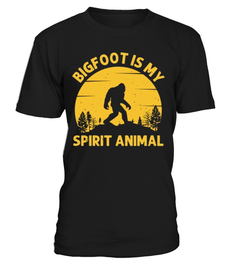 Bigfoot is My Spirit Animal Retro Sunset T-Shirt Unisex