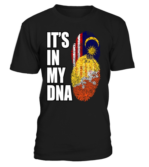 Malaysian And Bhutanese Mix Heritage DNA Flag T-Shirt Unisex
