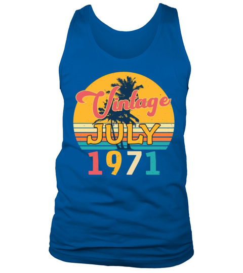 1971 July Vintage With Palm Trees Tank Top Unisex
