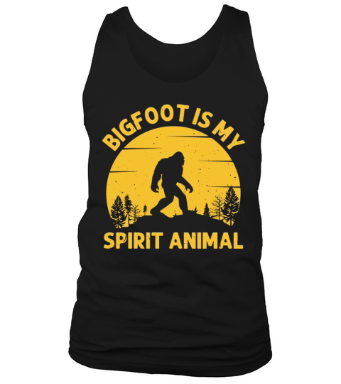 Bigfoot is My Spirit Animal Retro Sunset Tank Top Unisex