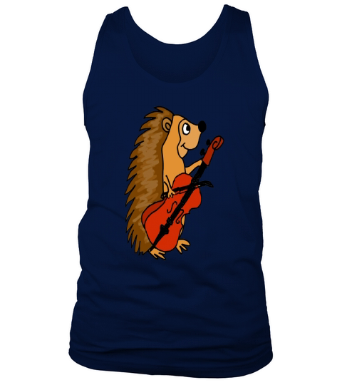 cute hedgehog playing cello cartoon Tank Top Unisex