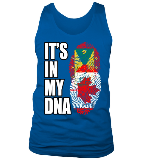 Grenadian And Canadian Mix Heritage DNA Flag Tank Top Unisex
