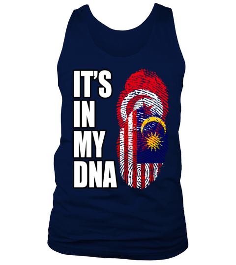 Tunisian And Malaysian Mix Heritage DNA Flag Tank Top Unisex