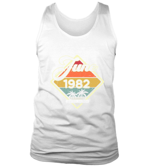 Vintage 40th Birthday June 1982 Sports Gift Tank Top Unisex