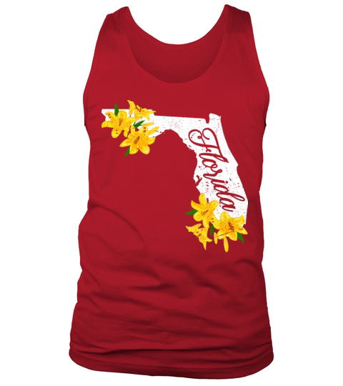 Yellow Lily Flower Vintage Florida Tank Top Unisex