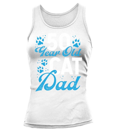 50 Year Old Cat Dad Paw Cat Father 50th Birthday Tank top Woman