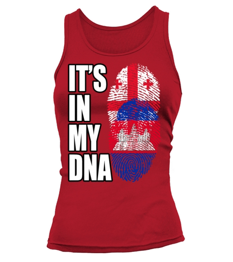 Georgian And Cambodian Mix Heritage DNA Flag Tank top Woman