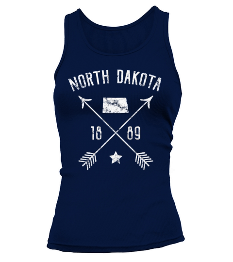 North Dakota Retro Vintage Home State Outline Dist Tank top Woman