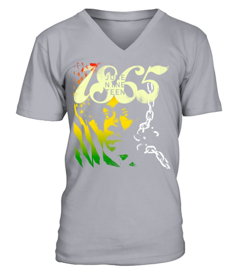 1865 Flag Black History Juneteenth June 19 Vintage V-Neck T-shirt