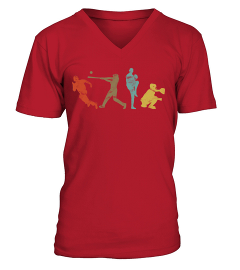 Baseball Fan Retro Vintage V-Neck T-shirt