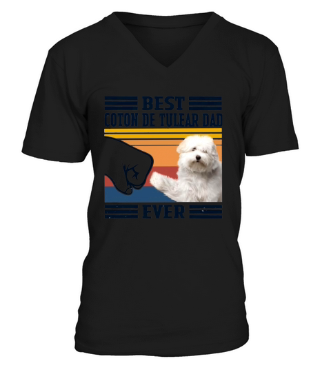 Best Coton De Tulear Dad Ever Vintage Shirt n V-Neck T-shirt
