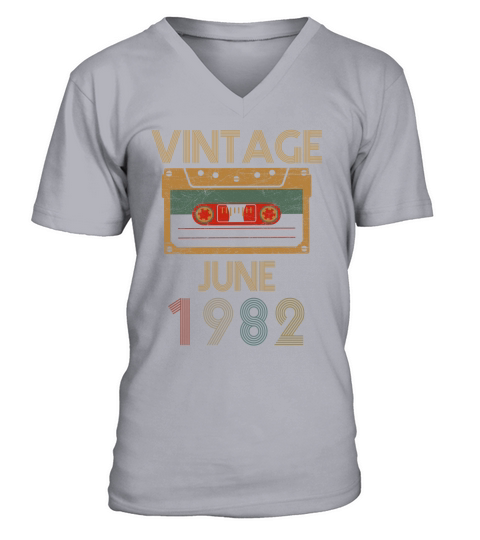 Birthday June 1982 Vintage V-Neck T-shirt