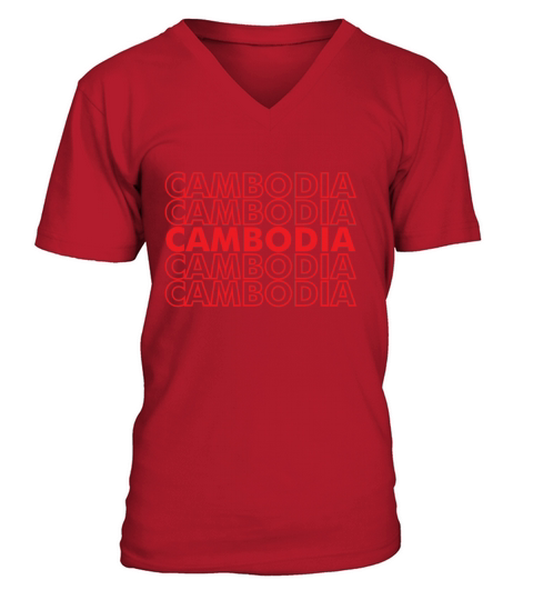 Cambodia Retro Vintage Angkor Wat Temple V-Neck T-shirt