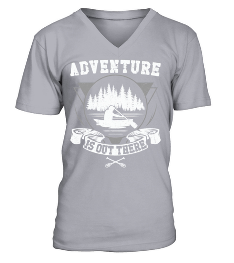 Canoe Canoeing Vintage Adventure V-Neck T-shirt