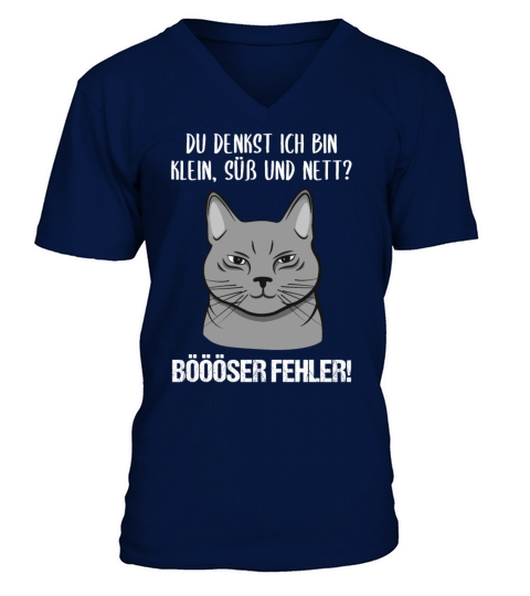Cat Small Sweet Nice Bad Mistake Quote Gift V-Neck T-shirt