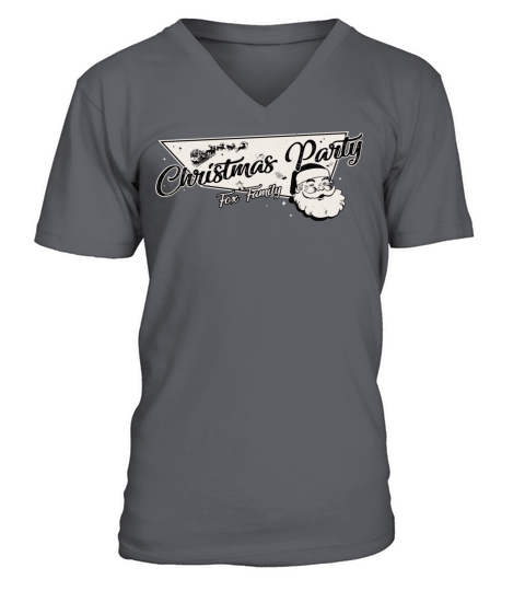 Fox Family Ready for Christmas Party Thanksgiving V-Neck T-shirt