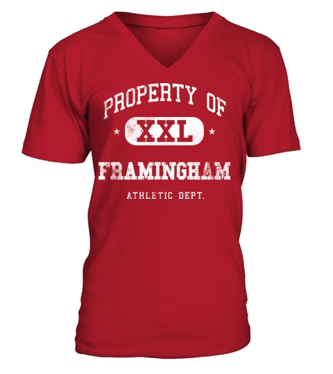 Framingham XXL Property of Athletic Department V-Neck T-shirt