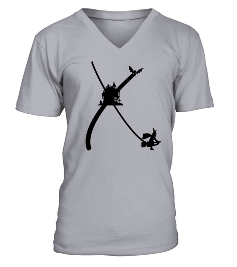 Halloween Alphabets Clipart X V-Neck T-shirt