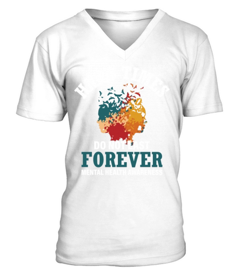 Hard Times Mental Health Support V-Neck T-shirt