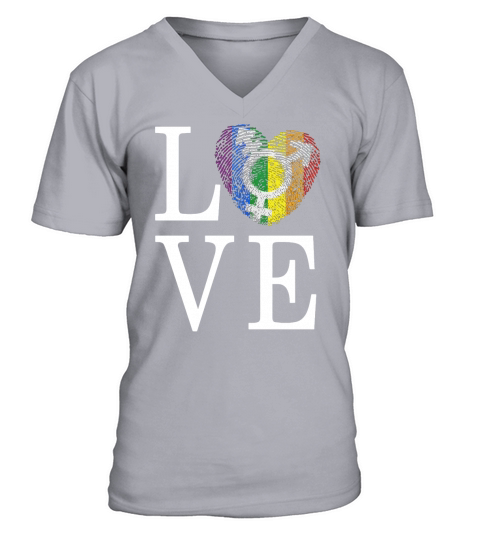 LGBT Pride Shirts Gifts LOVE Heart Rainbow Color T-Shirt V-Neck T-shirt