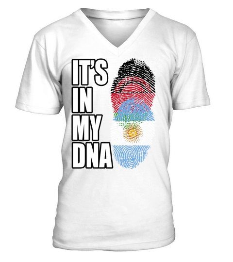 Malawian And Argentinian Mix Heritage DNA Flag V-Neck T-shirt