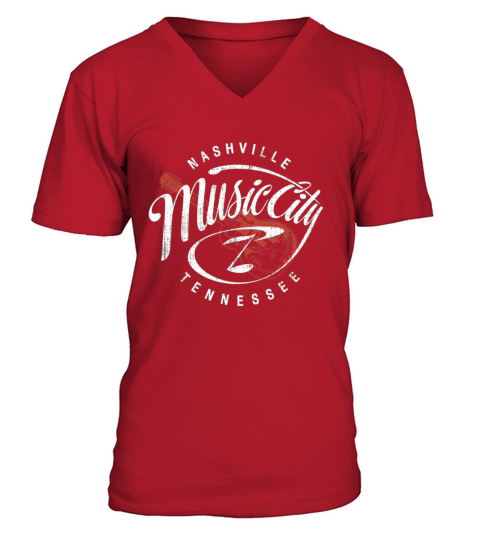 Nashville Music City USA Vintage T-shirt V-Neck T-shirt