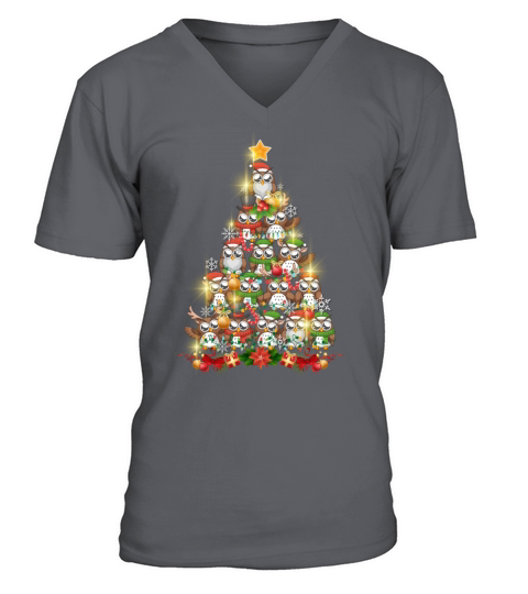 Owls Christmas Tree Funny Owl Lovers Sarcastic V-Neck T-shirt