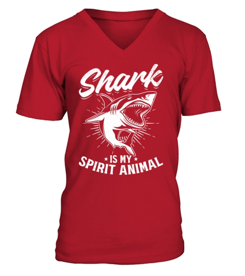 Shark Is My Spirit Animal Sharkfish Great White V-Neck T-shirt
