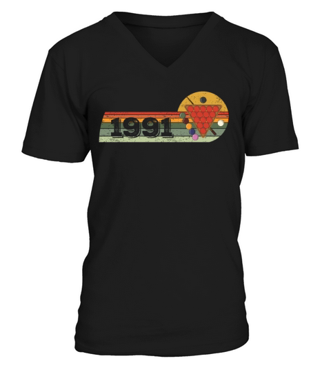 Snooker Snooker-game Vintage born 1991 Birthday V-Neck T-shirt
