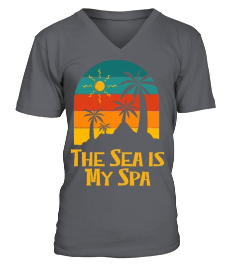 The Sea Is My Spa Beach Meditation Ocean V-Neck T-shirt
