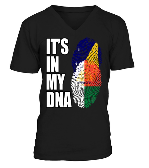 Tokelauan And Malagasy Mix Heritage DNA Flag V-Neck T-shirt