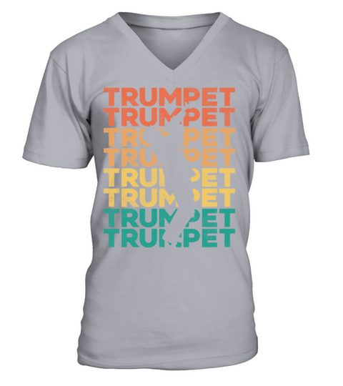Trumpet Player Retro Vintage V-Neck T-shirt