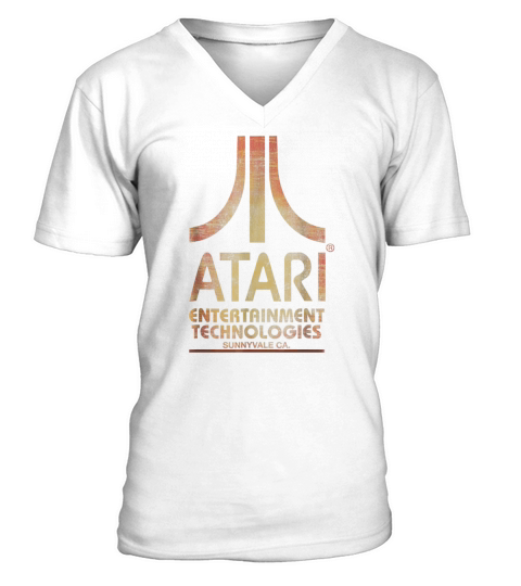 Vintage Atari Entertainment Technologies Distressed T-Shirt V-Neck T-shirt