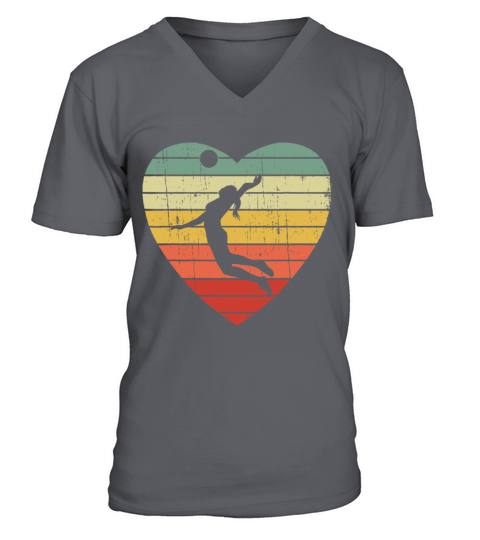 Vintage Heart Gifts Volleyball Player V-Neck T-shirt